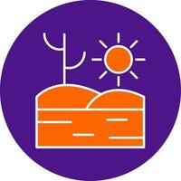 Desert Line Filled Circle Icon vector