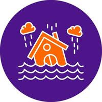 Flood Line Filled Circle Icon vector