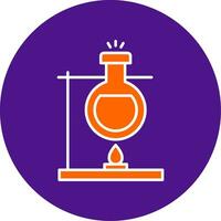 Bunsen Burner Line Filled Circle Icon vector