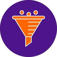 Funnel Line Filled Circle Icon vector