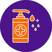 Hand Sanitizer Line Filled Circle Icon vector