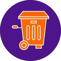 Trash Bin Line Filled Circle Icon vector