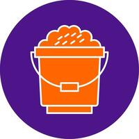 Bucket Line Filled Circle Icon vector