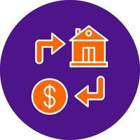 Property Exchange Line Filled Circle Icon vector