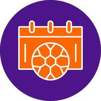 Football Schedule Line Filled Circle Icon vector