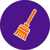 Broom Line Filled Circle Icon vector