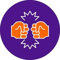 Fighting Line Filled Circle Icon vector