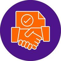 Agreement Line Filled Circle Icon vector