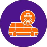 Thief Van Line Filled Circle Icon vector