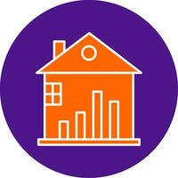 Real Estate Stats Line Filled Circle Icon vector