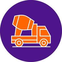 Concrete Mixer Line Filled Circle Icon vector