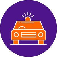 Car Siren Line Filled Circle Icon vector