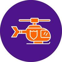 Police Helicopter Line Filled Circle Icon vector