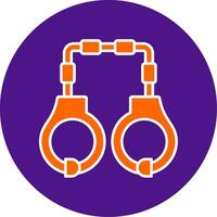 Handcuffs Line Filled Circle Icon vector