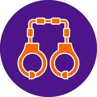 Handcuffs Line Filled Circle Icon vector