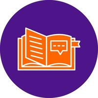 Open Book Line Filled Circle Icon vector