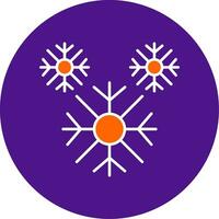 copo de nieve línea lleno circulo icono vector