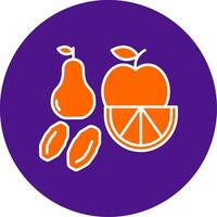 Fruit Line Filled Circle Icon vector