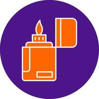 Lighter Line Filled Circle Icon vector