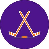 Ice Hockey Line Filled Circle Icon vector