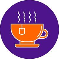 Hot Tea Line Filled Circle Icon vector