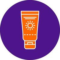 Sunscreen Line Filled Circle Icon vector