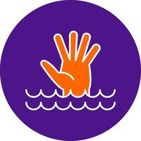 Drowning Line Filled Circle Icon vector