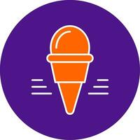 Ice Cream Line Filled Circle Icon vector