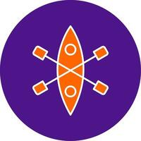 Kayak Line Filled Circle Icon vector