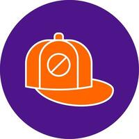Baseball Cap Line Filled Circle Icon vector