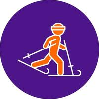 Ski Line Filled Circle Icon vector