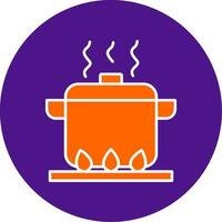 Boiling Line Filled Circle Icon vector