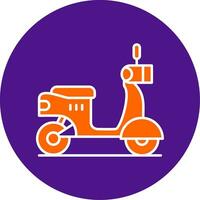 Scooter Line Filled Circle Icon vector