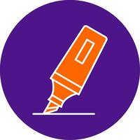 Highlighter Line Filled Circle Icon vector