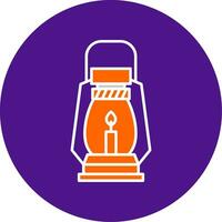 Gas Lamp Line Filled Circle Icon vector