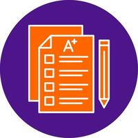 Exam Line Filled Circle Icon vector