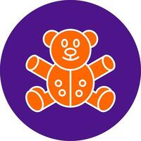 Bear Line Filled Circle Icon vector