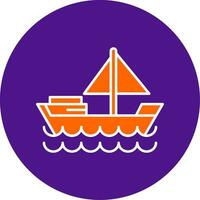 Dinghy Line Filled Circle Icon vector