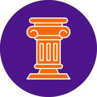 Pillar Line Filled Circle Icon vector