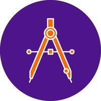 Drawing Compass Line Filled Circle Icon vector