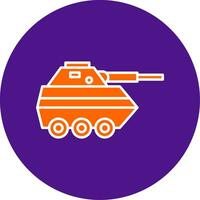 infantería camioneta línea lleno circulo icono vector
