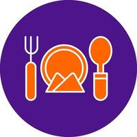 Cutlery Line Filled Circle Icon vector