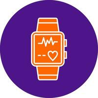 Smart Watch Line Filled Circle Icon vector