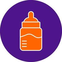 Baby Bottle Line Filled Circle Icon vector