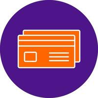 Debit Card Line Filled Circle Icon vector