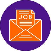 Job Offer Line Filled Circle Icon vector