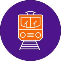Train Line Filled Circle Icon vector