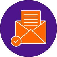 Open Email Line Filled Circle Icon vector