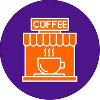Coffee Line Filled Circle Icon vector