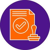 Approval Line Filled Circle Icon vector